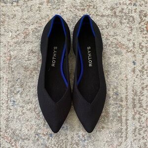 Rothy's Black and Blue Minimalist Flats